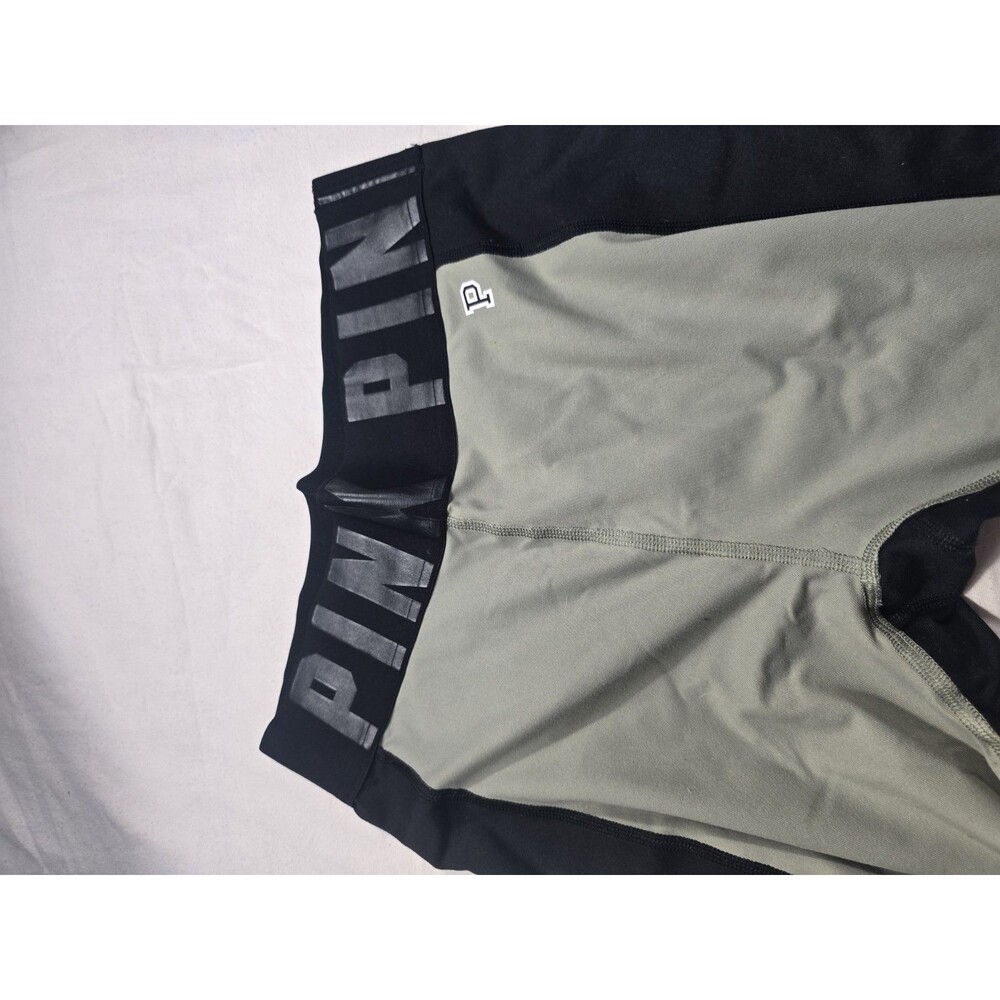 Victoria’s Secret Pink Leggings. Black Olive Green. Logo Waist. Size M - Picture 5 of 7